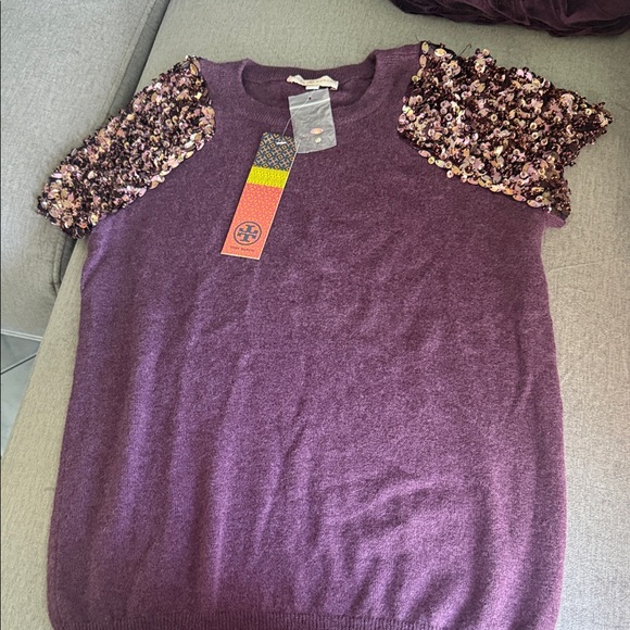 Tory Burch Sequin-Sleeve Sweater – NWT